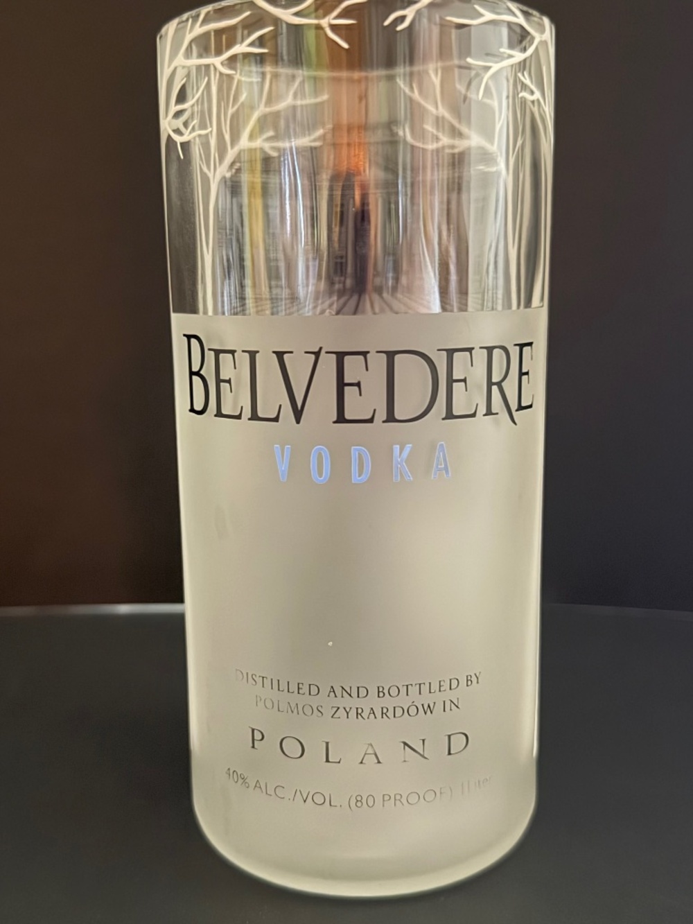 BELVEDERE Vodka Bottle Glass Upcycle Tumbler